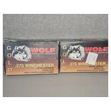 2 BOXES WOLF 270 WIN., 150GR., COPPER SOFT POINT