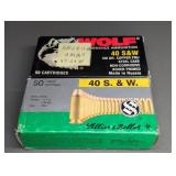 2 BOXES WOLF 40 S&W, 180GR., COPPER FMJ