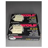 2 BOXES WOLF 40 S&W, 180GR., COPPER FMJ