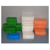 21 MIXED SIZE PLASTIC PISTOL AMMO CASES