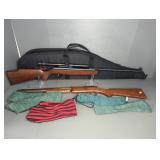 2 PELLET GUNS, SOFT CASE, 4 GUN SOCKS