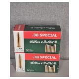 2 BOXES SELLIER & BOLLET 38 SPL., 158 GR.