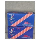 2 BOXES AMERICAN AMMUNITION 38 SPL., 158GR.