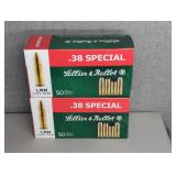 2 BOXES SELLIER & BELLOT 38 SPL., 158GR., LRN