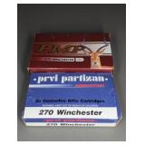 2 BOXES 270 WIN., 130-150GR., PRVI PARTIZAN/ PMP