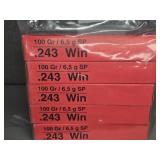 5 BOXES IGMAN 243 WIN., 100GR., SOFT POINT