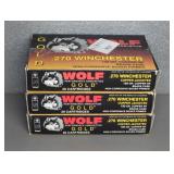 3 BOXES OF WOLF GOLD .270 WIN., 150 GR.
