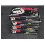 (4) BOXES OF WOLF 223 REM 55 GR - 20 RDS / BOX