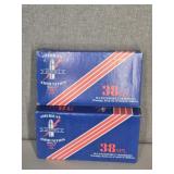 2 BOXES AMERICAN AMMUNITION 38 SPL., 158GR.