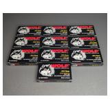 10 BOXES WOLF .223 REM, 62 GR. COPPER FMJ