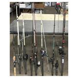 (10) FISHING POLES & REELS