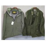 2 GREEN HUNTING/ MILITARY STYLE JACKETS, L-XL
