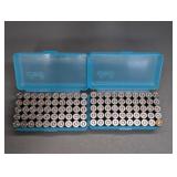 2 PLASTIC AMMO BOXES 38 SPL (50 RNDS PER BOX)