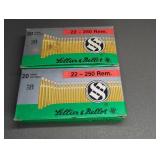 2 BOXES SELLIER & BELLOT 22-250 REM., 55 GR.