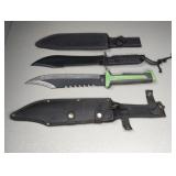 (2) TACTICAL/BOWIE KNIVES