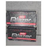 2 BOXES CCI BLAZER 40 S&W, 180 GR., FMJ