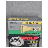 2 BOXES WOLF/ SELLIER & BELLOT 40 S&W, 180GR., FMJ