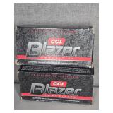 2 BOXES CCI BLAZER 40 S&W, 180 GR., FMJ