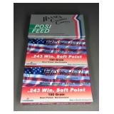 3 BOXES 243 WIN., 100GR., HOTSHOT/ HANSEN CRT. CO