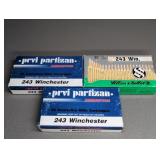 3 BOXES 243 WIN., 90-100GR., PRVI PARTIZAN/ S&B
