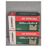 2 BOXES SELLIER & BELLOT 38 SPL., 158 GR.