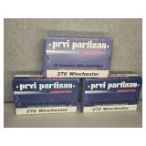 3 BOXES PRVI PARTIZAN 270 WIN., SP 130 GR.