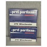 2 BOXES PRVI PARTIZAN 270 WIN., SP 130 GR.