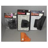 4 BULLDOG HOLSTERS, 3 SYNTHETIC, 1 LEATHER