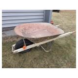 WHEELBARROW W/ WOOD HANDLES