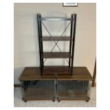 (2) MATCHING STEREO CASES, W/ BOOKSHELF