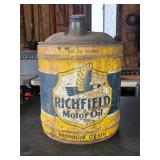 RICHFIELD MOTOR OIL 5 GALLON CAN