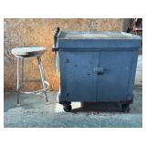 ROLLING SHOP CART WITH FILES & STOOL