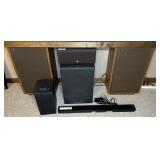 LG SOUNDBAR SET, (4) CERWIN-VEGA SPEAKERS
