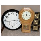 (3) WALL CLOCKS & THERMOMETERS
