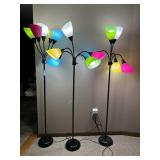 (3) BENDABLE FLOOR LAMPS W/ MULTICOLOR SHADES