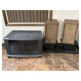 ROLLING STEREO CASE, W/ (2) SYLVANIA SPEAKERS