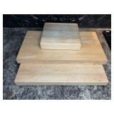 (3) WOOD CUTTING BLOCKS