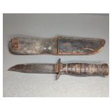 COMBAT KNIFE W/LEATHER SHEATH
