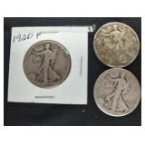 (3) WALKING LIBERTY HALF DOLLARS