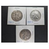 (3) WALKING LIBERTY HALF DOLLARS