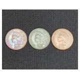 1864, 1870, 1883 INDIAN HEAD PENNIES