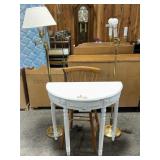 FLOOR LAMPS (2) HIGH CHAIR & HALF