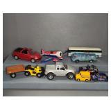 PLASTIC CARS, TRUCKS, PLANE