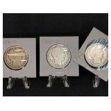 (3) BARBER HALF DOLLARS