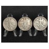 (3) WALKING LIBERTY HALF DOLLARS