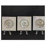 (3) WALKING LIBERTY HALF DOLLARS