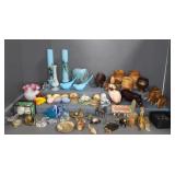 ANIMAL FIGURINES, BUD VASES, PAPERWEIGHTS