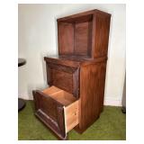 WOOD BEDSIDE CABINET, 16"X14"X36"