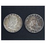 (2) 1963 FRANKLIN HALF DOLLARS