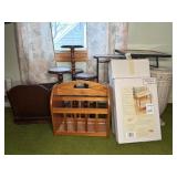 (8) ASST. STANDS, MAGAZINE RACKS, SHELVES